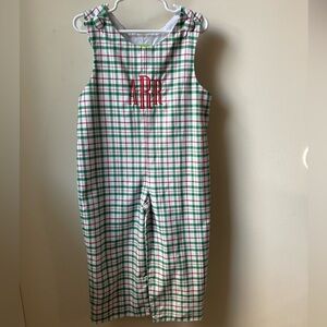 Boy monogramed christmas long-all.